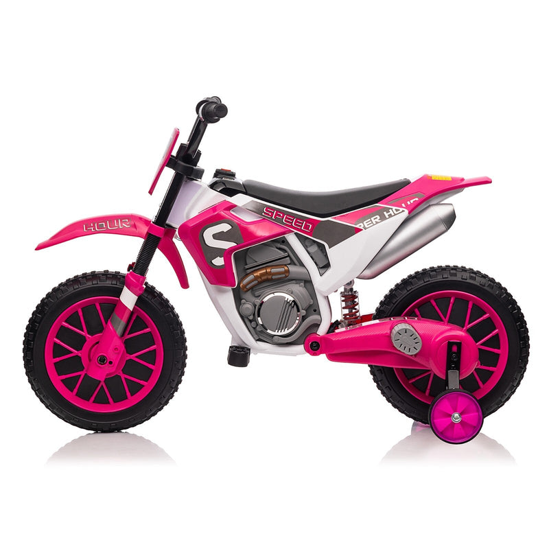 Load image into Gallery viewer, Electric 12V Kids Ride-On Dirt Bike Motorcycle with Training Wheels and 2 Speeds
