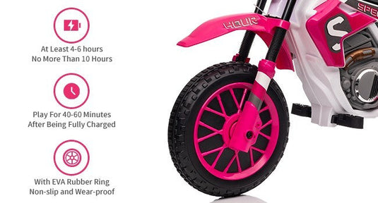 Electric 12V Kids Ride-On Dirt Bike Motorcycle with Training Wheels and 2 Speeds