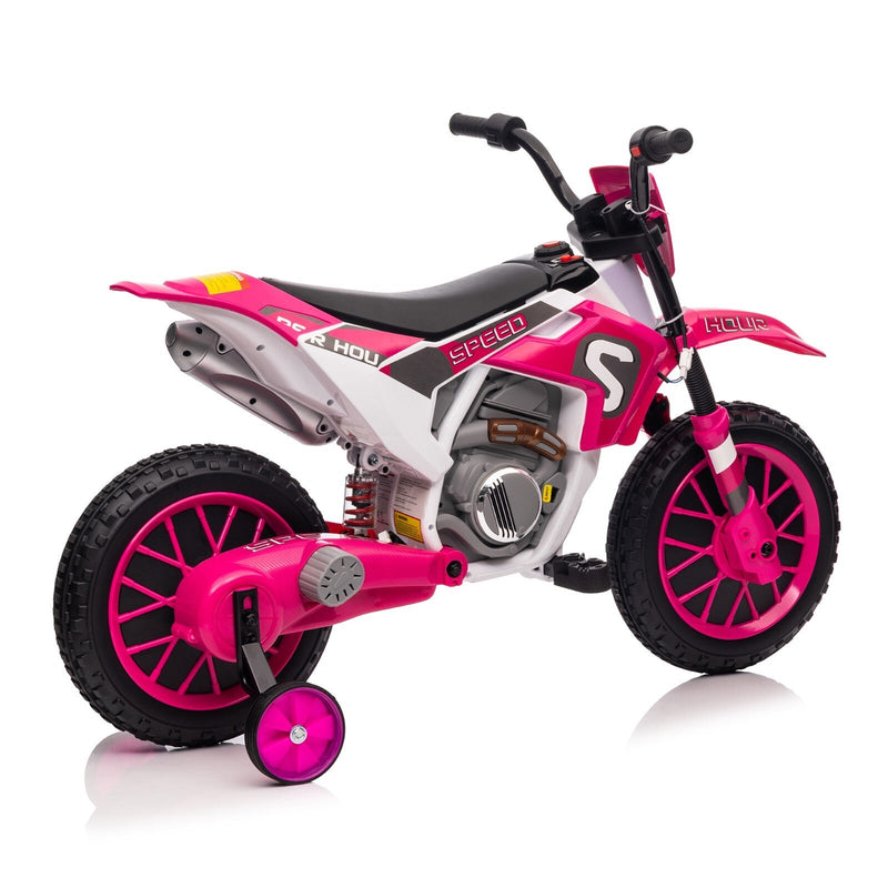 Load image into Gallery viewer, Electric 12V Kids Ride-On Dirt Bike Motorcycle with Training Wheels and 2 Speeds
