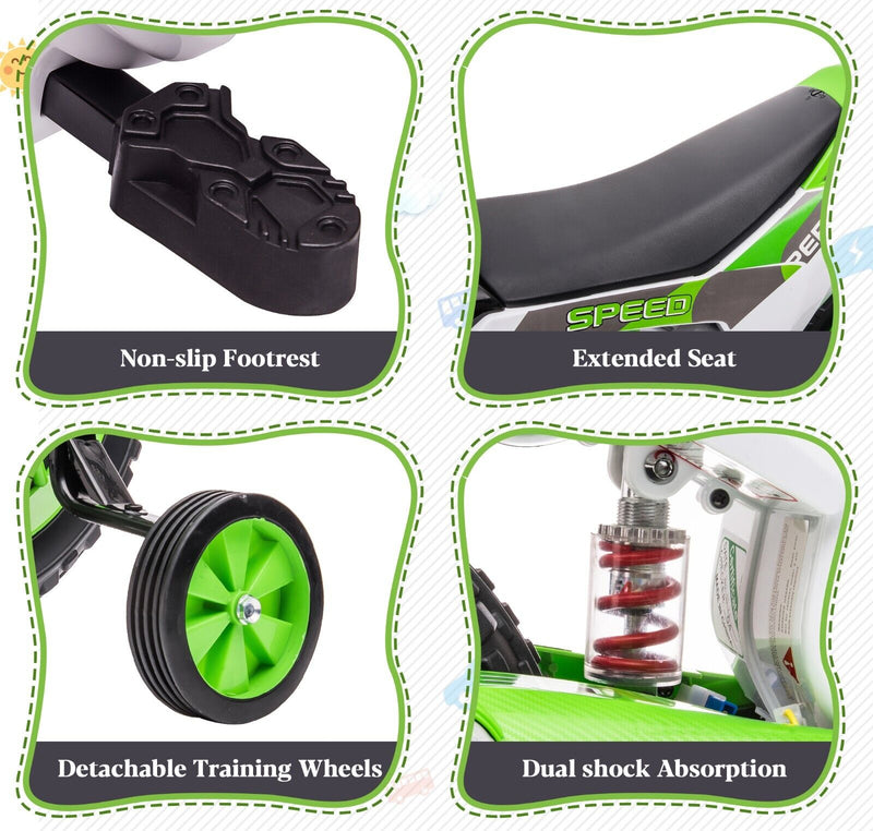 Load image into Gallery viewer, TOBBI Kids Electric Motorbike with Training Wheels - All-in-One Kid-Powered Ride
