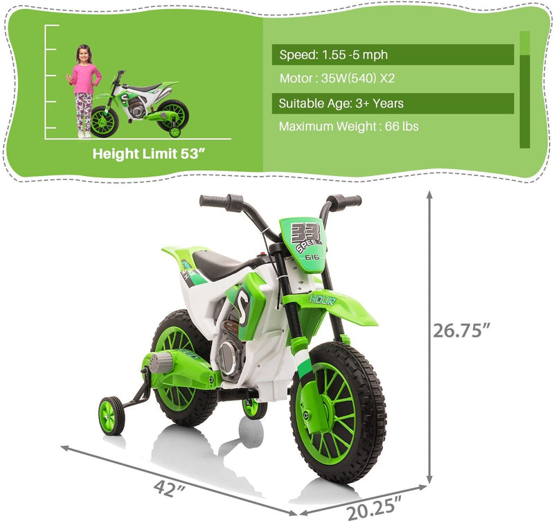 Load image into Gallery viewer, TOBBI Kids Electric Motorbike with Training Wheels - Fun and Safe Ride-On Vehicle
