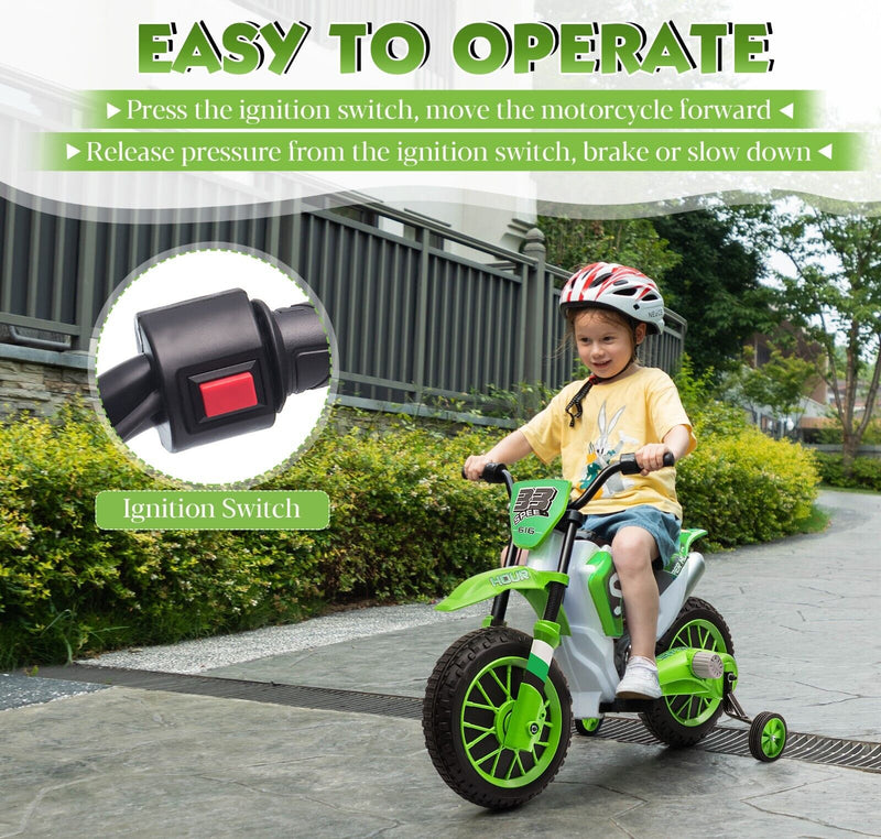 Load image into Gallery viewer, TOBBI Kids Electric Motorbike with Training Wheels - Fun and Safe Ride for Young Riders
