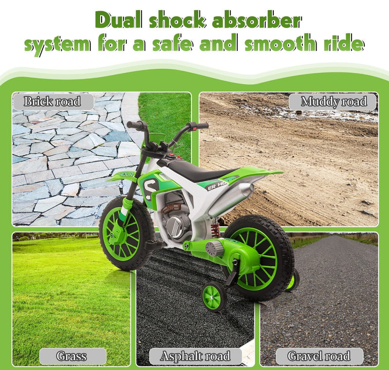 Load image into Gallery viewer, TOBBI Kids Electric Motorbike with Training Wheels - Fun and Safe Ride for Young Riders
