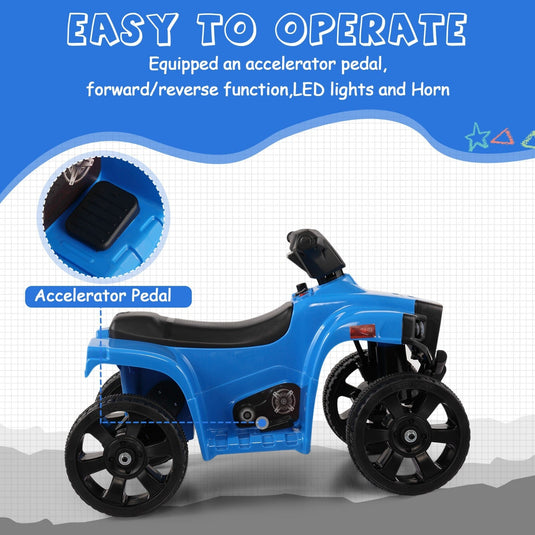 Electric Kids 4-Wheeler ATV Ride-On Toy with LED Speed Indicator