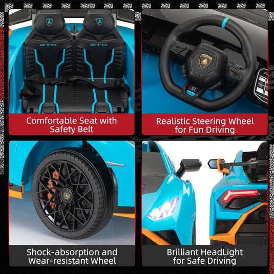 TOBBI Licensed Lamborghini RC 12V Electric Ride-On Car for Kids