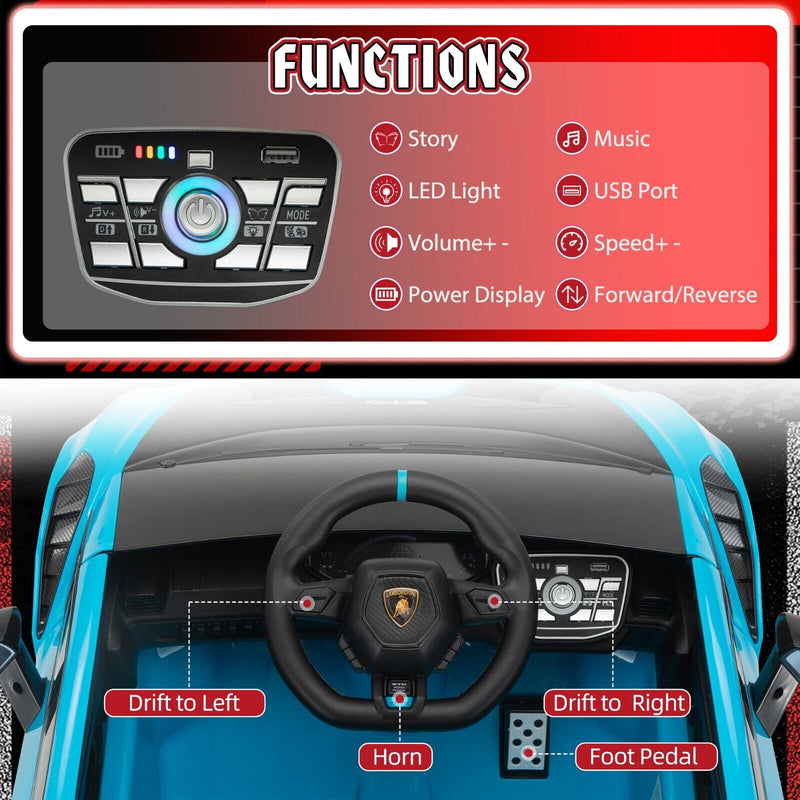 Load image into Gallery viewer, TOBBI Licensed Lamborghini RC 12V Electric Ride-On Car for Kids
