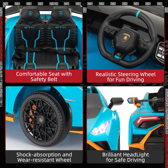 TOBBI Licensed Lamborghini STO 12V Electric Ride On Car with Remote Control for Kids
