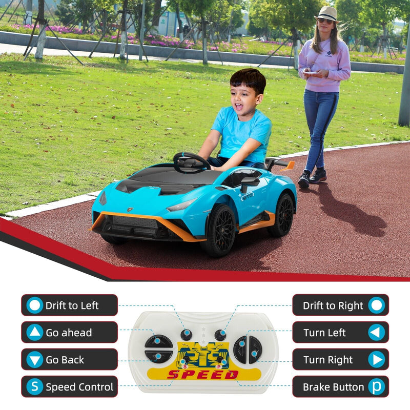 Load image into Gallery viewer, TOBBI Licensed Lamborghini STO 12V Electric Ride On Car with Remote Control for Kids
