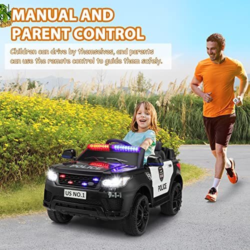 Load image into Gallery viewer, 12V Battery-Powered Electric Police Ride-On Car for Kids
