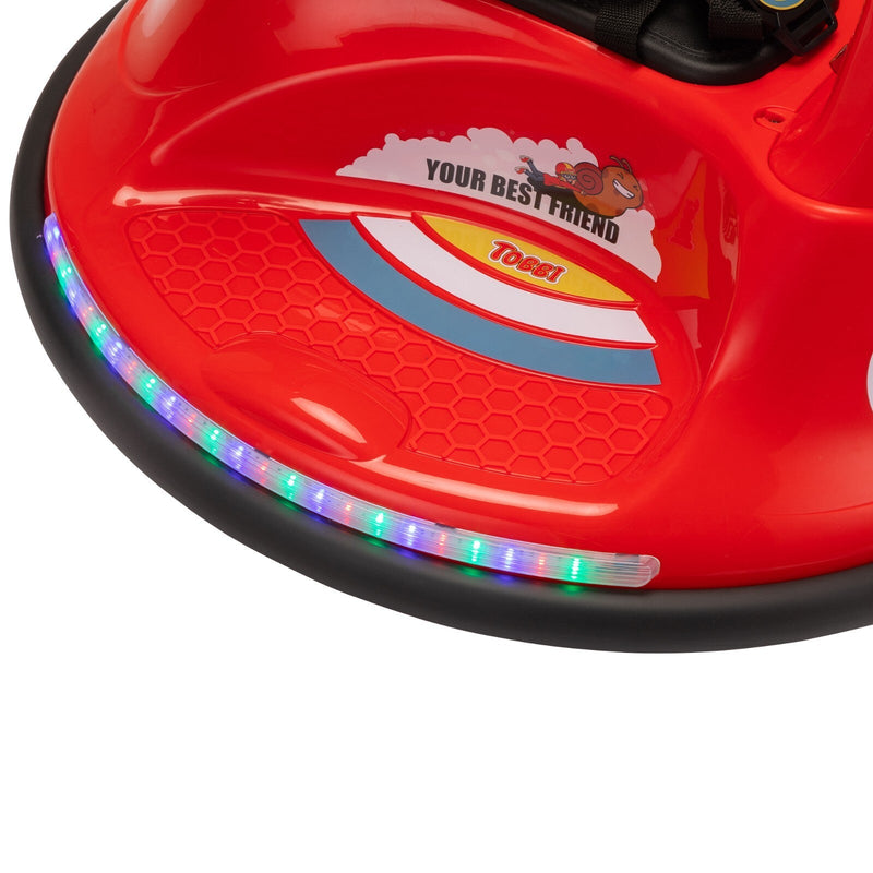 Load image into Gallery viewer, 360° Spinning Ride-On Bumper Car for Kids with Remote Control and LED Lights, Red
