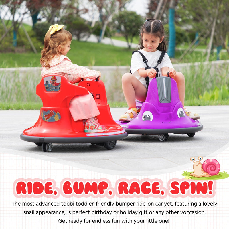 Load image into Gallery viewer, 360° Spinning Ride-On Bumper Car for Kids with Remote Control and LED Lights, Red
