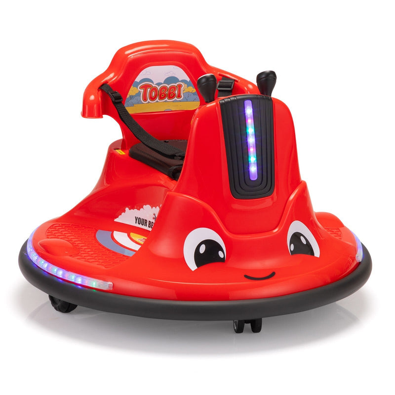Load image into Gallery viewer, 360° Spinning Ride-On Bumper Car for Kids with Remote Control and LED Lights, Red
