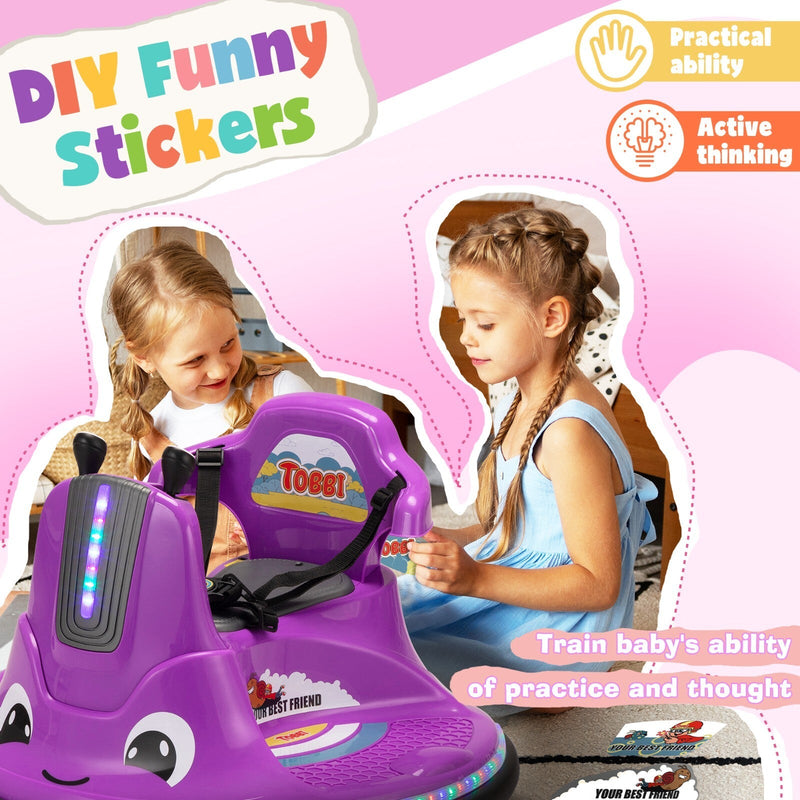 Load image into Gallery viewer, 12V Electric Snail Bumper Ride-On Toy Car Battery Powered for Kids
