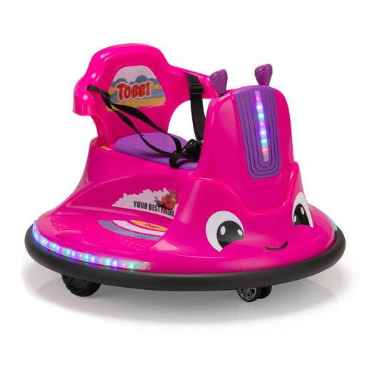 12V Electric Snail-Shaped Ride-On Car for Toddlers with 360° Rotating Bumper