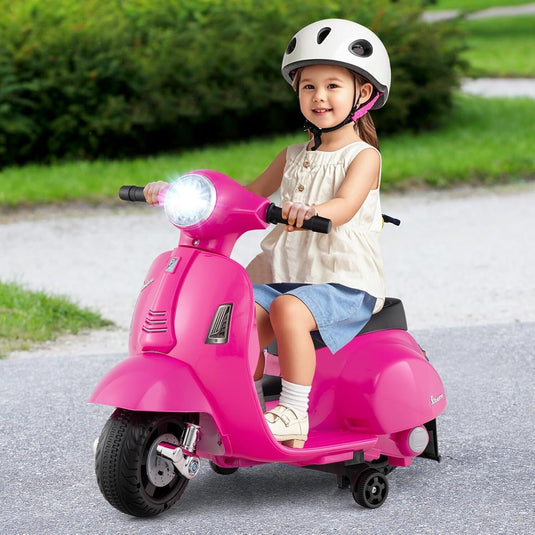 Licensed Vespa Toddler Ride-On Motorcycle with Training Wheels