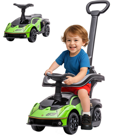 Green Toddler Push and Walking Car Stroller for Ages 1-3