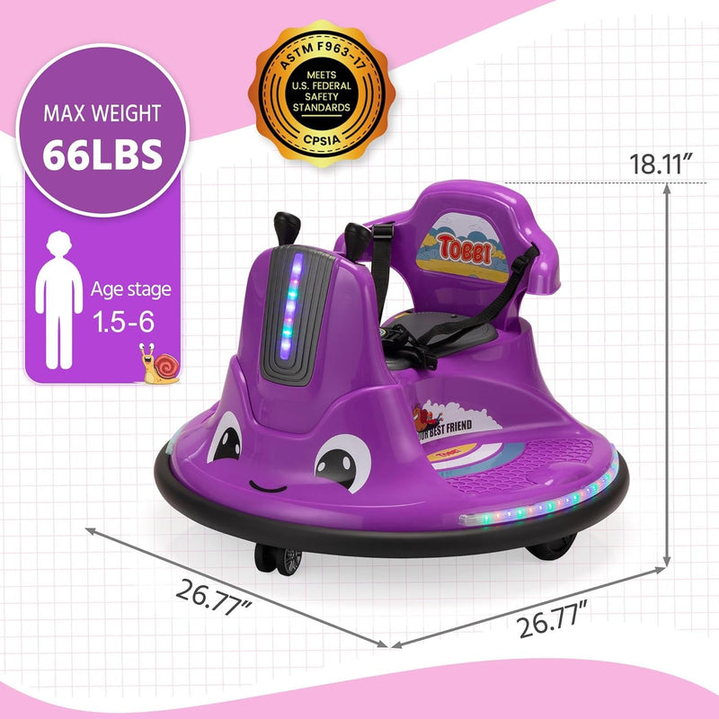 Load image into Gallery viewer, 12V Electric Snail-Shaped Ride-On Bumper Car for Toddlers with Remote Control

