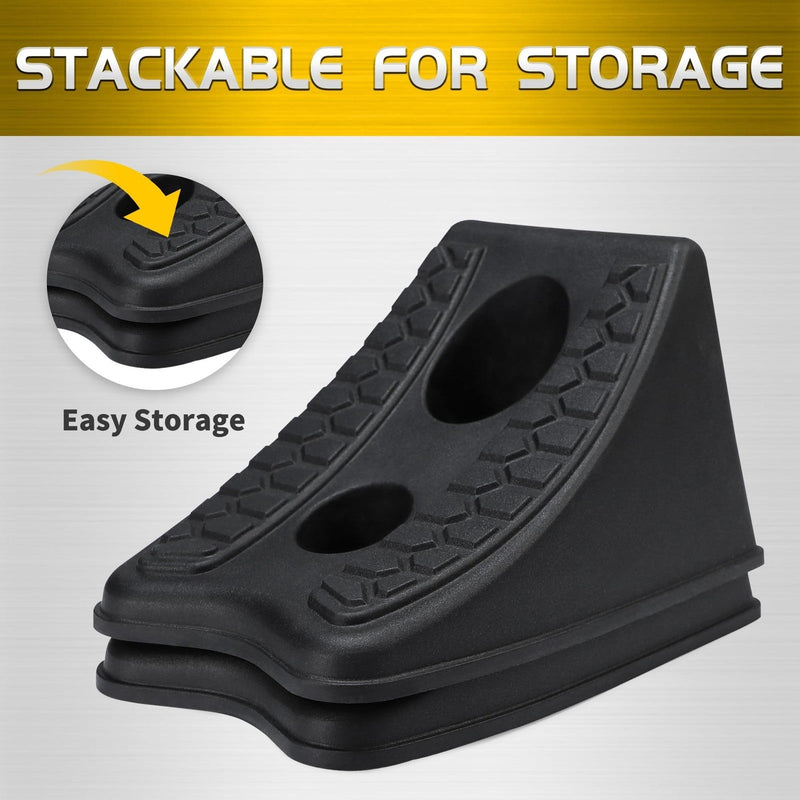 Load image into Gallery viewer, Heavy Duty 8 Inch Wheel Chocks and Wedges for Cars, Travel Trailers, and RVs
