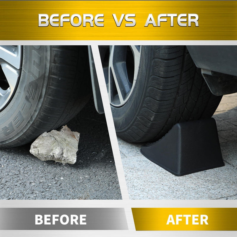 Load image into Gallery viewer, Heavy Duty 8 Inch Wheel Chocks and Wedges for Cars, Travel Trailers, and RVs
