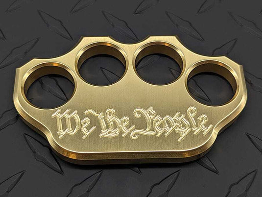 3/4lb Brass Knuckle “We The People” Solid Brass Paperweight