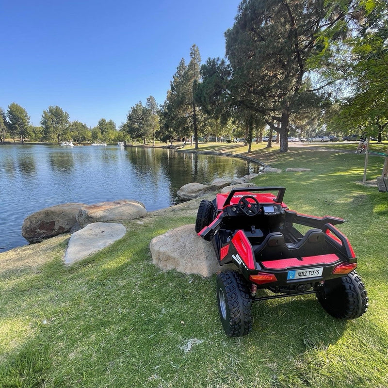 Load image into Gallery viewer, 24V XL 4x4 Ride-On Buggy with Rubber Tires and Remote Control for Ages 1-10, Red
