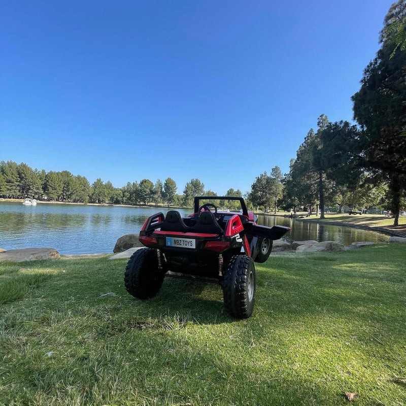 Load image into Gallery viewer, 24V XL 4x4 Ride-On Buggy with Rubber Tires and Remote Control for Ages 1-10, Red
