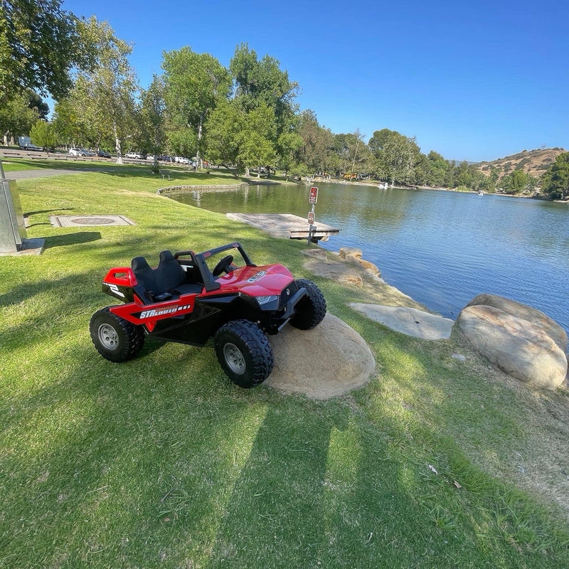 Load image into Gallery viewer, 24V XL 4x4 Ride-On Buggy with Rubber Tires and Remote Control for Ages 1-10, Red
