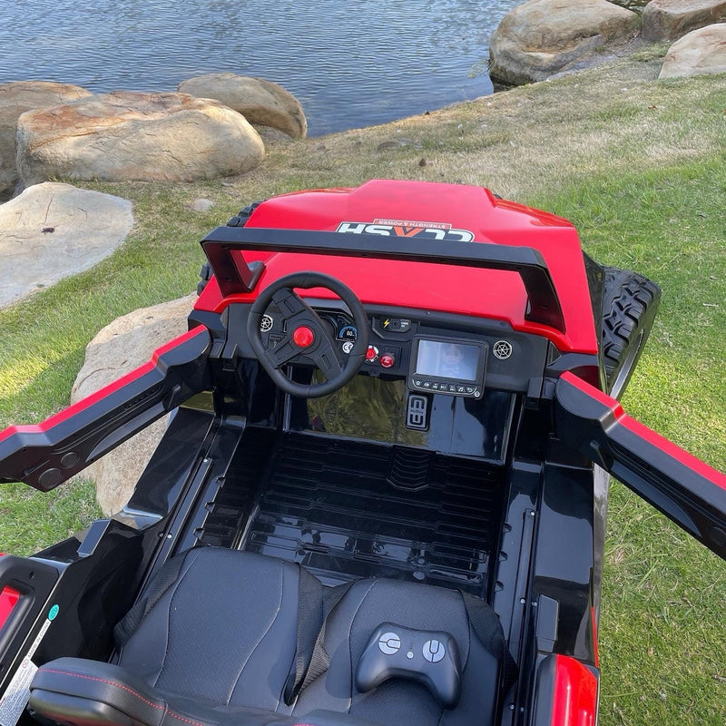 Load image into Gallery viewer, 24V XL 4x4 Ride-On Buggy with Rubber Tires and Remote Control for Ages 1-10, Red
