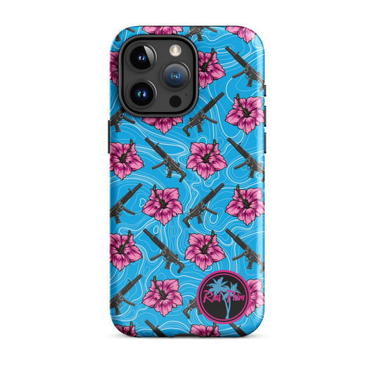 High Capacity Hibiscus Blue Tough Case for iPhone®