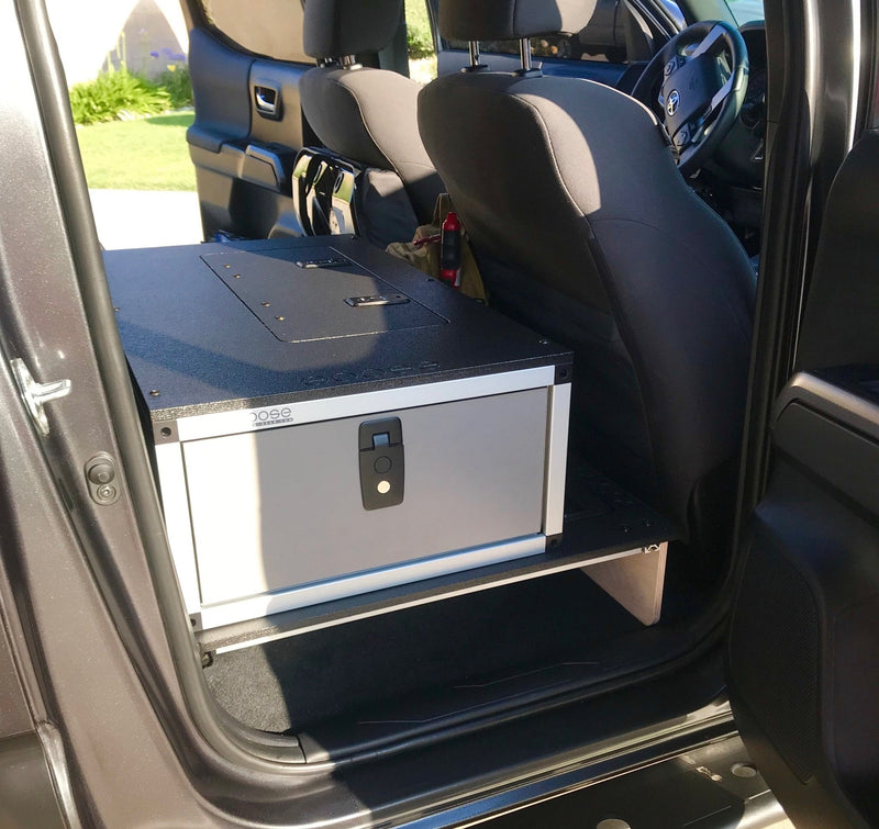 Load image into Gallery viewer, Toyota Tacoma 2005-2023 2nd and 3rd Gen. Double Cab - Second Row Seat Delete Plate System keeping Factory Back Wall

