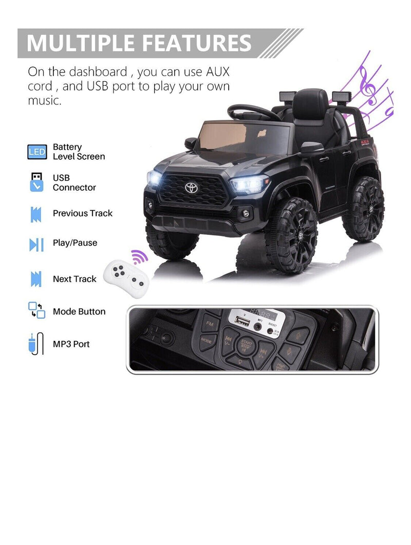 Load image into Gallery viewer, Toyota Tacoma Series 12V Kids Battery Powered Ride-On Toy Car - Officially Licensed and Ready for Adventure!
