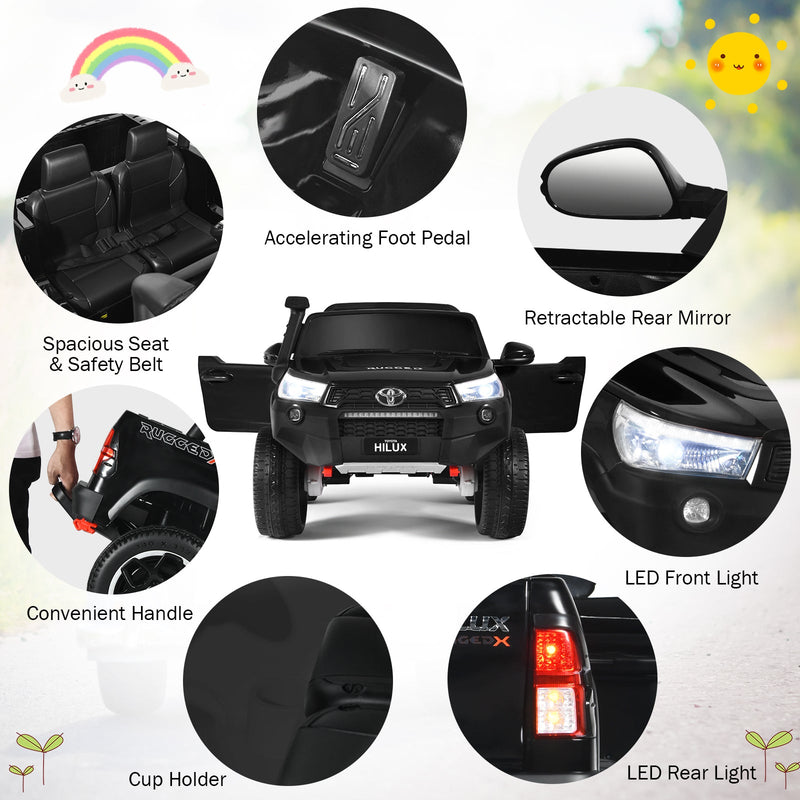 Load image into Gallery viewer, 2-Seater Toyota Hilux Ride On Truck with Remote Control - 4WD, 2*12V Battery Powered
