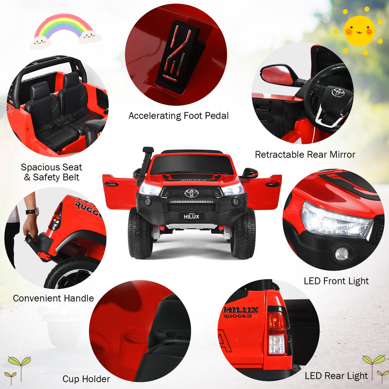 Load image into Gallery viewer, 2-Seater Toyota Hilux Ride On Truck with Remote Control - 4WD, 2*12V Battery Powered
