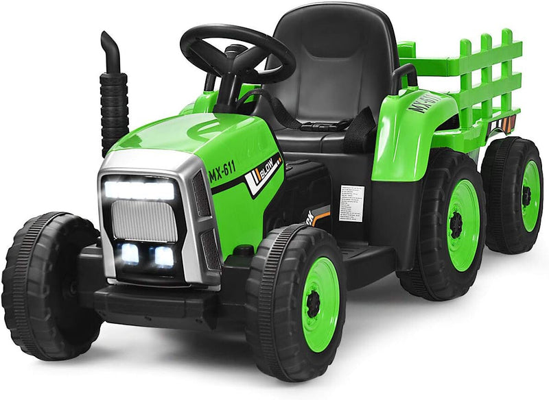 Load image into Gallery viewer, 12V Kids&#39; Electric Tractor with Detachable Trailer, USB Charging, 7 LED Lights, Remote Control
