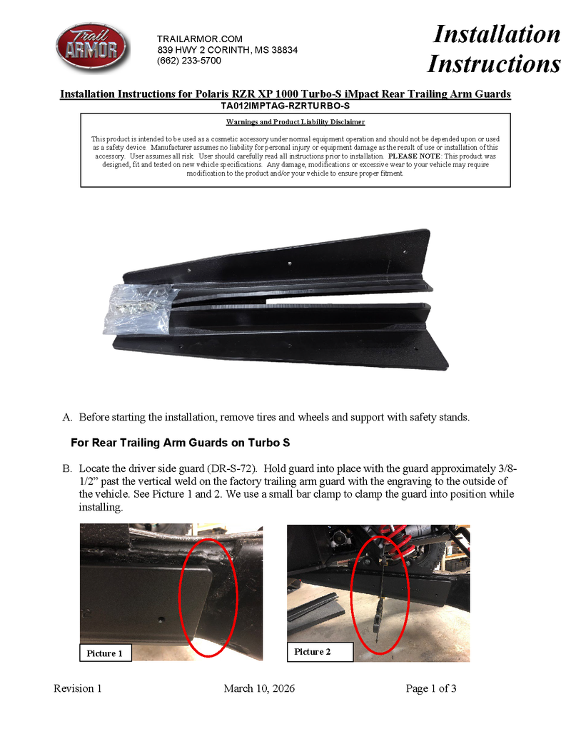 Load image into Gallery viewer, Trail Armor RZR XP 1000 Turbo S, RZR XP 4 1000 Turbo S, RZR XP S 4 1000, RZR XP S 4 1000 iMpact Trailing Arm Guard set of 2
