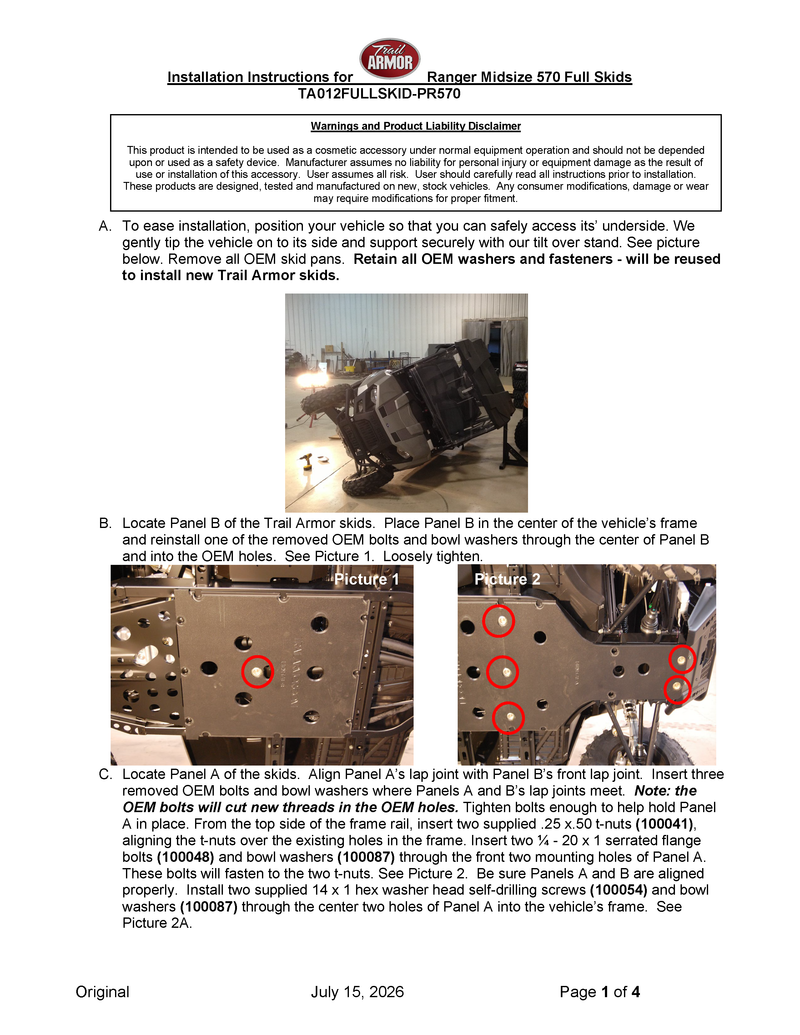 Load image into Gallery viewer, Trail Armor Ranger Midsize 570 and Ranger Midsize 500 Full Skids
