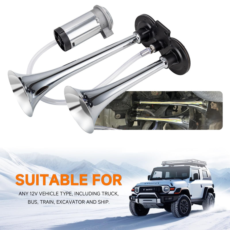 Load image into Gallery viewer, 12V Air Horn Kit for Car Truck Motorcycle with Loud Train Sound
