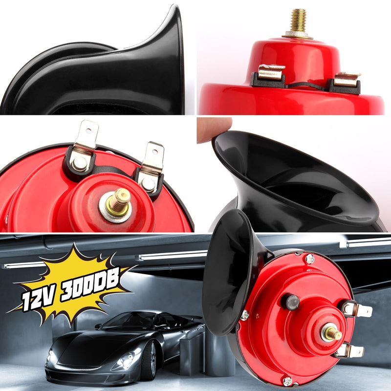 Load image into Gallery viewer, 12V Waterproof Electric Snail Air Horn for Trucks 300dB Loud Train Sound
