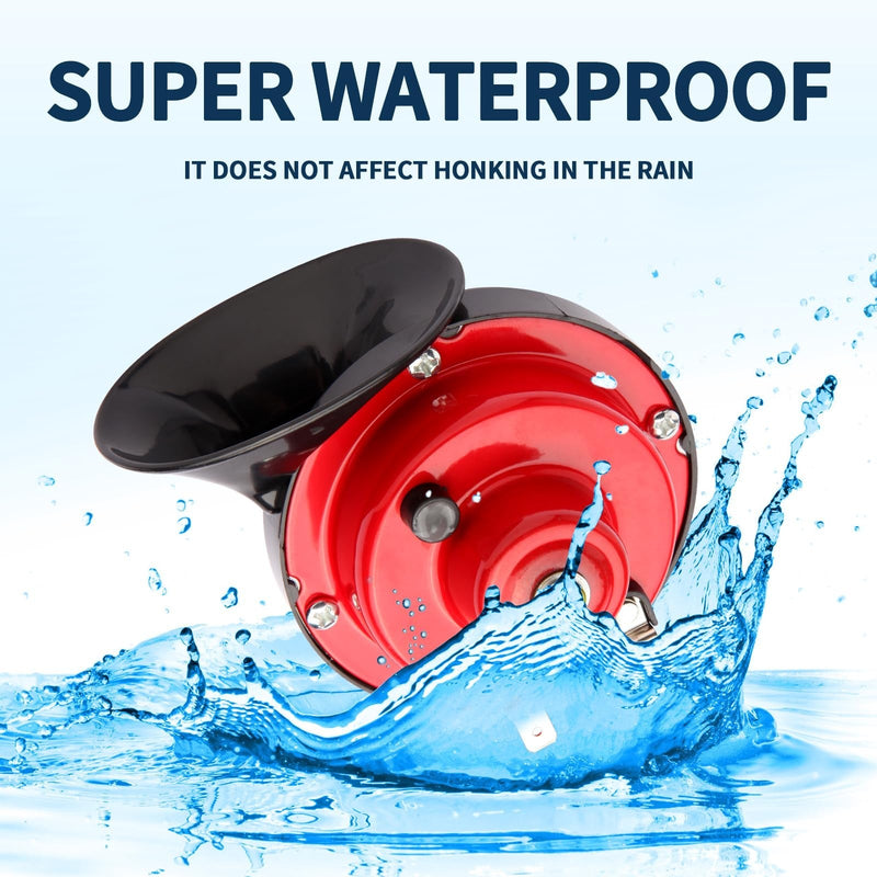 Load image into Gallery viewer, 12V Waterproof Electric Snail Air Horn for Trucks 300dB Loud Train Sound
