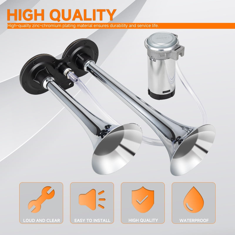 Load image into Gallery viewer, 12V 150dB Loud Air Train Horn Kit for Trucks and Cars
