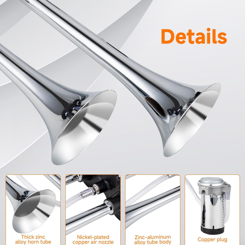 Load image into Gallery viewer, 12V 150dB Loud Air Train Horn Kit for Trucks and Cars
