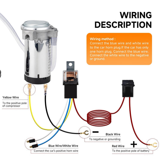 12V 150dB Loud Air Train Horn Kit for Trucks and Cars
