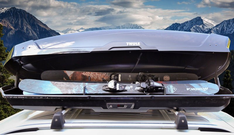 Load image into Gallery viewer, TRAPSKI LowPro 3 M Ski and Snowboard Rack Insert for Rooftop Cargo Box | High Quality Marine Grade HDPE Plastic | UV Protected | Premium Strap Included | 3 Year Warranty | Made in the USA
