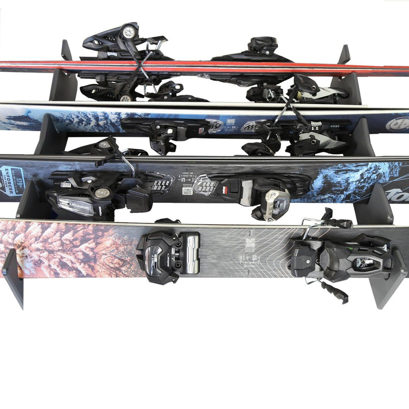 Load image into Gallery viewer, TRAPSKI LowPro 4 L Ski and Snowboard Rack Insert for Rooftop Cargo Box | High Quality Marine Grade HDPE Plastic | Premium Strap Included | 3 Year Warranty | Made in the USA | Veteran Owned Business
