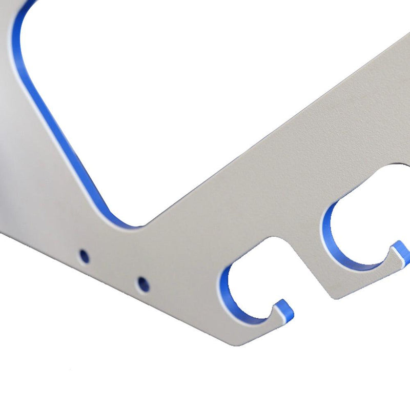 Load image into Gallery viewer, TRAPSKI Premium Paddleboard Rack – White/Blue, 2-Slot Wall or Dock Mount with Paddle Holders
