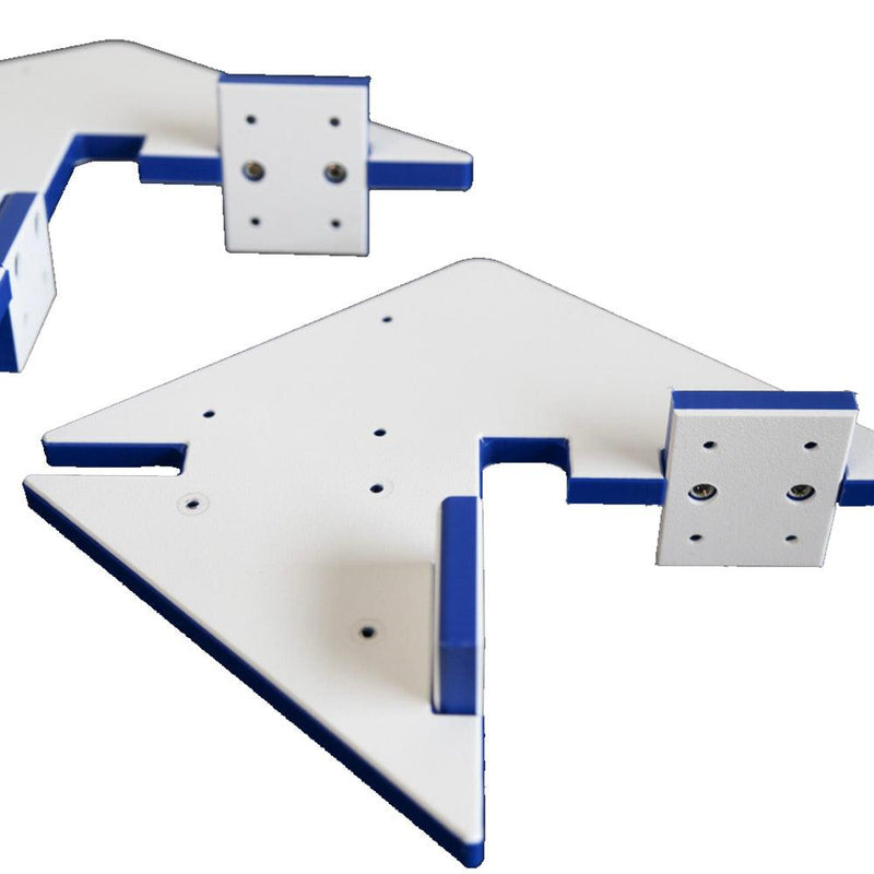 Load image into Gallery viewer, TRAPSKI Premium Paddleboard Rack – White/Blue, 2-Slot Wall or Dock Mount with Paddle Holders
