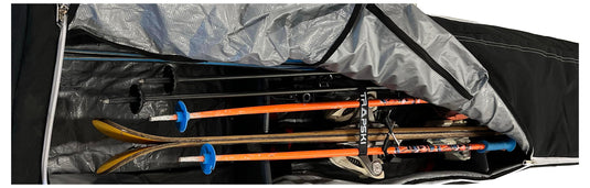 TRAPSKI Traveler Rack for Dual/Double Ski Travel Bags | Rack Insert is for Skis Only | High Quality Marine Grade HDPE Plastic | Slot Inserts & Strap Included | Made in the USA
