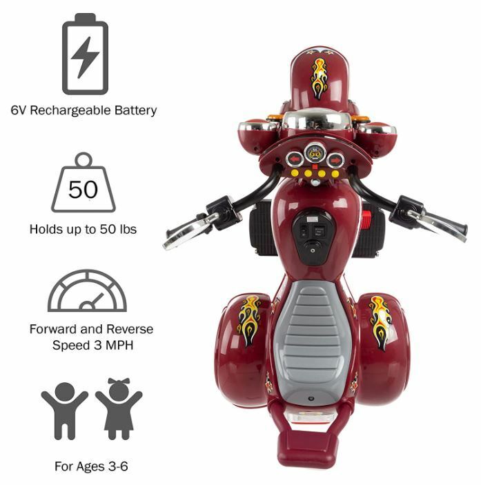 Load image into Gallery viewer, Triciclo Eléctrico Infantil con Batería Recargable de 6V y Diseño de Moto Pandillera de Alta Calidad
