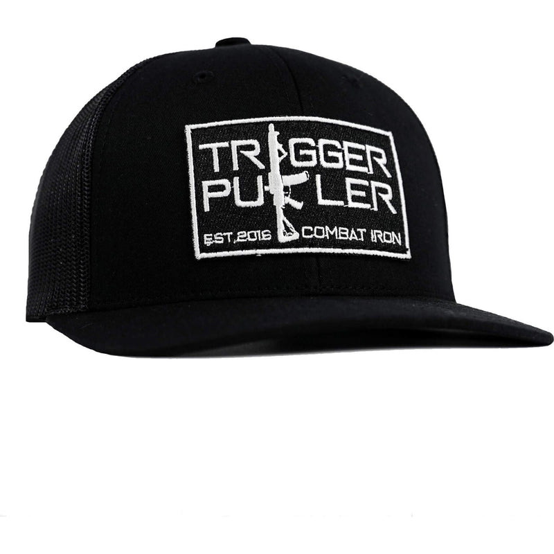Load image into Gallery viewer, Trigger Puller Black Mid-Profile Mesh Snapback Hat
