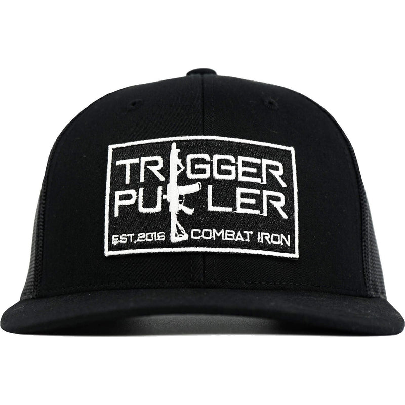 Load image into Gallery viewer, Trigger Puller Black Mid-Profile Mesh Snapback Hat
